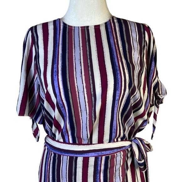 Alex Marie Size Large 2 Piece Top and Wrap Skirt Striped Lagenlook boho modern - Picture 3 of 15